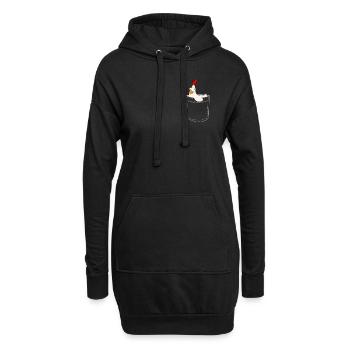 Poulet proverbe poules agriculteur idée cadeau - Sweat-shirt à capuche long Femme - noir - Devant