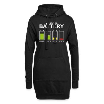 Unbeholfen Introvertiert Soziale Batterie Schüchte - Hoodie-Kleid - Schwarz - Vorne