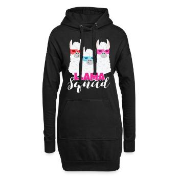 Lama Lama Squad Lama und Alpakas Alpaka - Hoodie-Kleid - Schwarz - Vorne