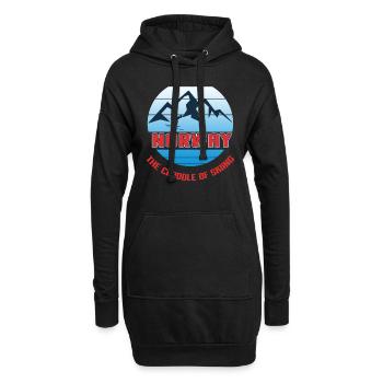 Norwegen, Skandinavien, Angeln - Hoodie-Kleid - Schwarz - Vorne