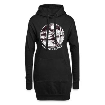 I Hate People Camping - Hoodie-Kleid - Schwarz - Vorne