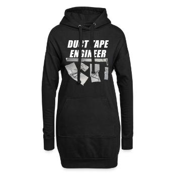 duct tape engineer - Hoodie-Kleid - Schwarz - Vorne