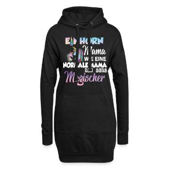 Einhorn Mama Mutter Muttertag - Hoodie-Kleid - Schwarz - Vorne