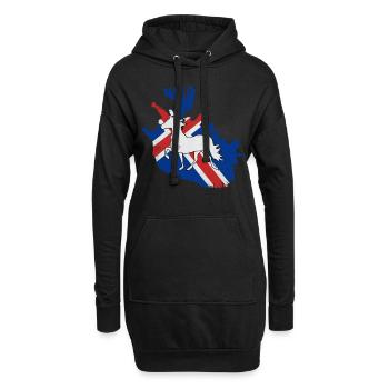 Islandpferd - Hoodie-Kleid - Schwarz - Vorne