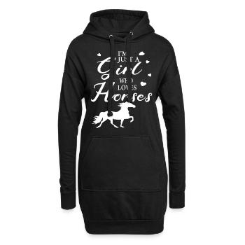 Islandpferd Tölt - Hoodie-Kleid - Schwarz - Vorne