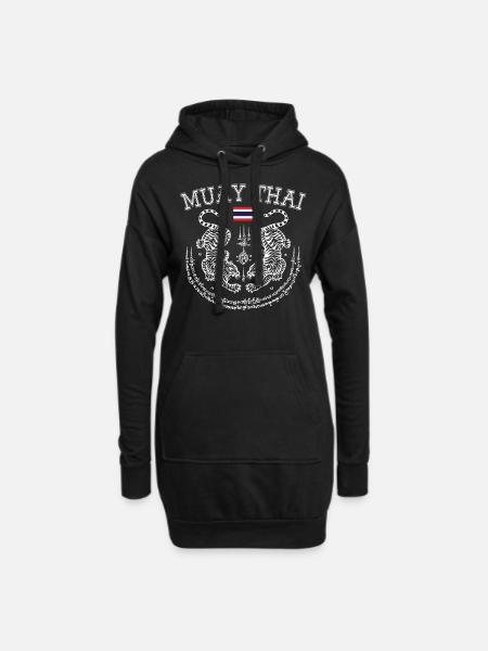 Muay Thai Tiger Thailand Kickboxen Kampfkunst - Hoodie-Kleid - Schwarz
