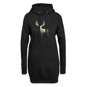 Cadeau de forêt de chasse au cerf chasseur - Sweat-shirt à capuche long Femme - noir - Devant