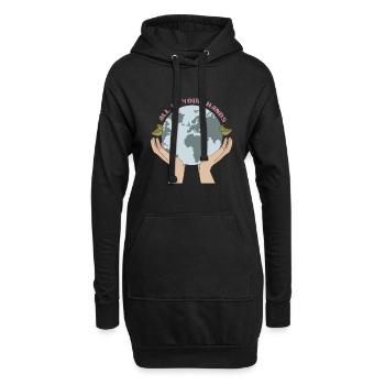 Save the Earth Planet Geschenkidee - Hoodie-Kleid - Schwarz - Vorne
