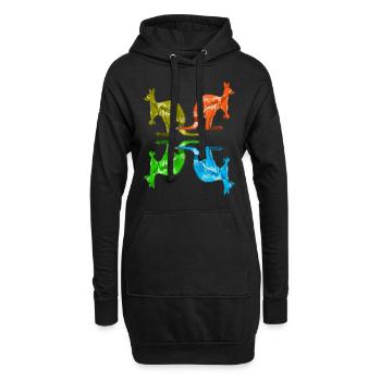 Cadeau de kangourou - Sweat-shirt à capuche long Femme - noir - Devant