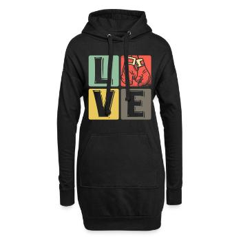 Boxe - Amour - Sweat-shirt à capuche long Femme - noir - Devant