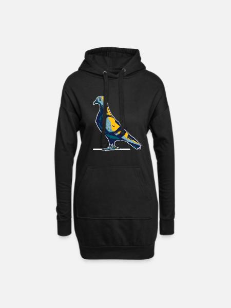 Taube - Hoodie-Kleid - Schwarz