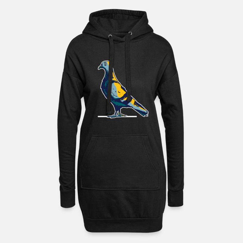 Taube - Hoodie-Kleid - Schwarz
