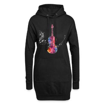 Violine - Hoodie-Kleid - Schwarz - Vorne