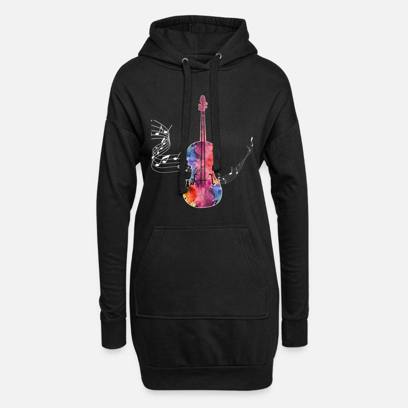 Violon - Sweat-shirt à capuche long Femme - noir