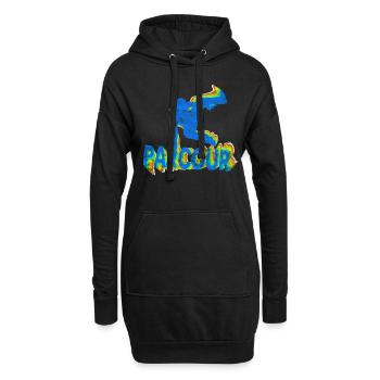 Parkour Parcour Freerunning Parkourläufer Jump - Hoodie-Kleid - Schwarz - Vorne