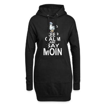 Gardez votre calme et dites Moin - Sweat-shirt à capuche long Femme - noir - Devant