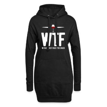 Du vin - Sweat-shirt à capuche long Femme - noir - Devant