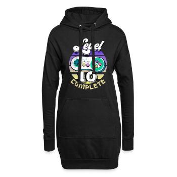 Player Gamer 10 Jahre Geschenkidee - Hoodie-Kleid - Schwarz - Vorne