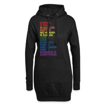 La science est un vrai Black Lives Matter LGBT Pride BLM - Sweat-shirt à capuche long Femme - noir - Devant