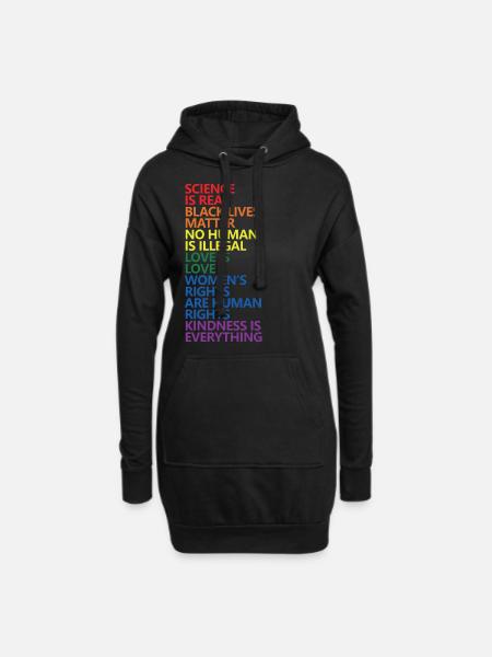 Science Is Real Black Lives Matter LGBT Pride BLM - Hoodie-Kleid - Schwarz