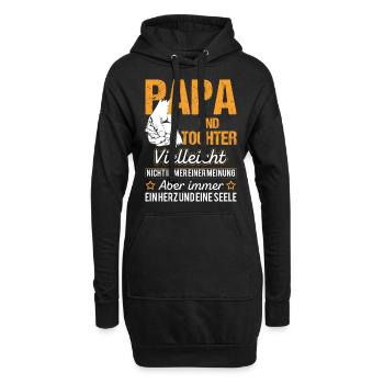 Papa Und Tochter - Hoodie-Kleid - Schwarz - Vorne