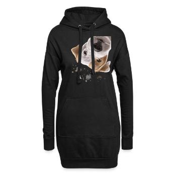 Curieux Parson Russell Terrier chien - Sweat-shirt à capuche long Femme - noir - Devant