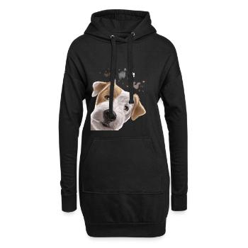 Curieux Parson Russel Terrier chien - Sweat-shirt à capuche long Femme - noir - Devant