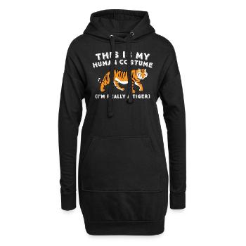 Mon costume humain Je suis Vraiment Un Tigre - Sweat-shirt à capuche long Femme - noir - Devant