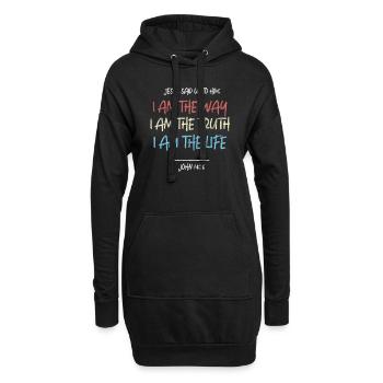 Jésus - Sweat-shirt à capuche long Femme - noir - Devant