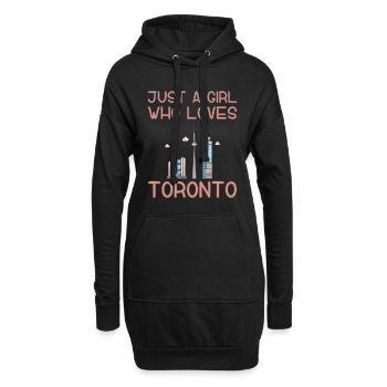 Nur ein Mädchen, das Toronto liebt - Hoodie-Kleid - Schwarz - Vorne