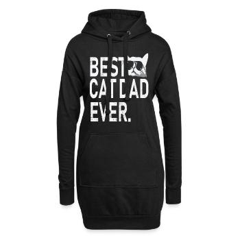 Meilleur papa chat jamais - Sweat-shirt à capuche long Femme - noir - Devant