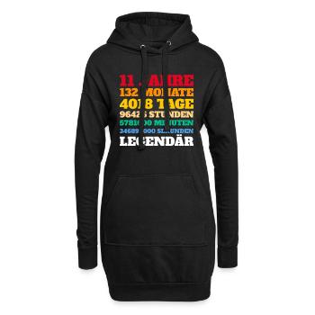 11. Geburtstag Geschenkidee Junge Mädchen - Hoodie-Kleid - Schwarz - Vorne