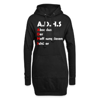 Abschluss Spruch Abschlussmotto Lustig Schulklasse - Hoodie-Kleid - Schwarz - Vorne