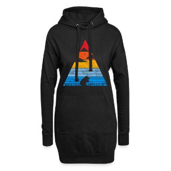 Rétro taupe Sunset Vole musaraigne cadeau - Sweat-shirt à capuche long Femme - noir - Devant