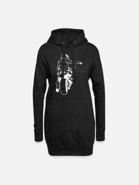 Motorbike bike motor scooter fire chair machine racing - Hoodie Dress - black