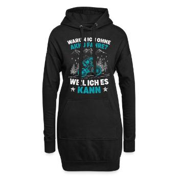 Warum ich ohne Akku fahre weil ich es kann Fun MTB - Hoodie-Kleid - Schwarz - Vorne
