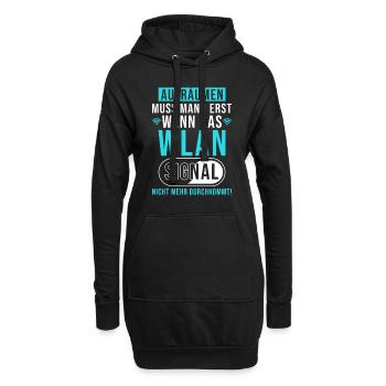 Wlan Lustiger Spruch - Hoodie-Kleid - Schwarz - Vorne
