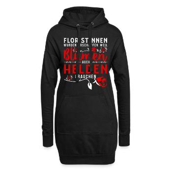Floristin - Weil Blumen Auch Helden Brauchen - Hoodie-Kleid - Schwarz - Vorne