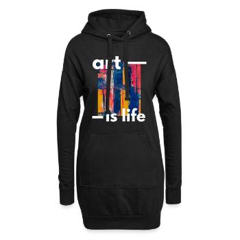 l'art c'est la vie - Sweat-shirt à capuche long Femme - noir - Devant