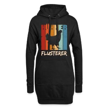 Retro Hühner Flüsterer Geschenk - Hoodie-Kleid - Schwarz - Vorne
