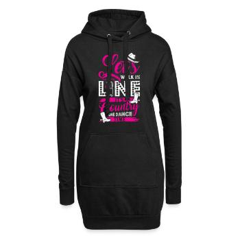 Country Line Dance Time - Sweat-shirt à capuche long Femme - noir - Devant