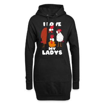 chicken - Hoodie Dress - black - Front