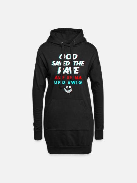 Raver - Hoodie-Kleid - Schwarz