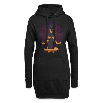 Beauceron Hund Meditation - Hoodie-Kleid - Schwarz - Vorne