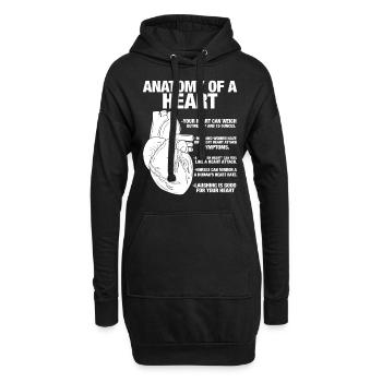 Anatomie d’un cœur humain Anatomique - Sweat-shirt à capuche long Femme - noir - Devant