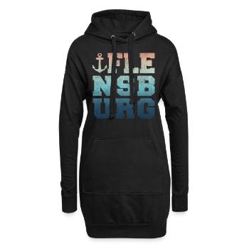 Flensburger Förde Flensburger Souvenir Geschenk - Hoodie-Kleid - Schwarz - Vorne