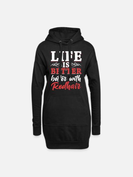 Das Leben ist besser mit Redhead Red Hair Redheads - Hoodie-Kleid - Schwarz