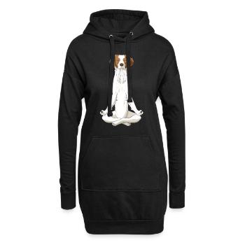 Meditierender Epagneul Breton Hund - Hoodie-Kleid - Schwarz - Vorne