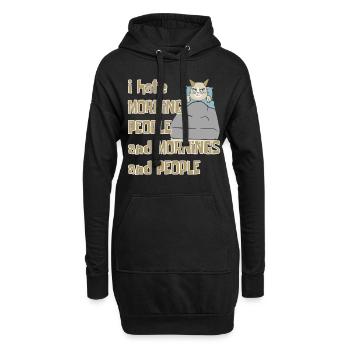 Je déteste les gens du matin et les matins et les gens - Sweat-shirt à capuche long Femme - noir - Devant
