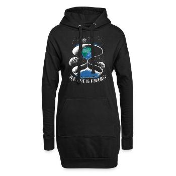 Erde Klimawandel Nachhaltig Umwelt Geschenk - Hoodie-Kleid - Schwarz - Vorne